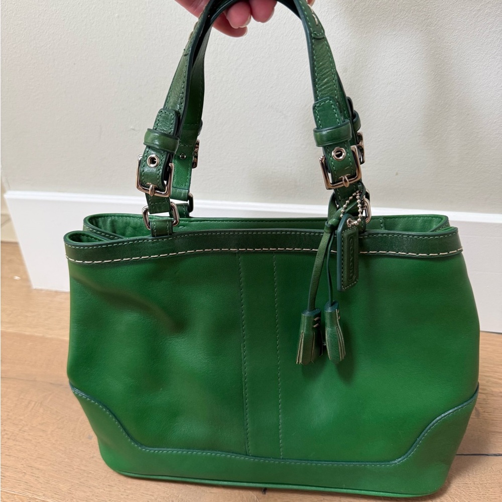 NWOT Vintage Coach Rare Green Hampton Carryall Satchel (E05S-7467) - Picture 14 of 16